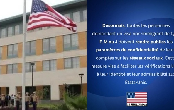 Demande de visa : L’ambassade des Usa à Dakar fixe une toute nouvelle règle ! Demande de visa : L’ambassade des Usa à Dakar fixe une toute nouvelle règle !