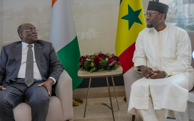 Photos : le Vice-Président de la République de Côte d’Ivoire, M. Tiémoko Meyliet KONÉ a rendu une visite de courtoisie au Premier ministre Ousmane SONKO Photos : le Vice-Président de la République de Côte d’Ivoire, M. Tiémoko Meyliet KONÉ a rendu une visite de courtoisie au Premier ministre Ousmane SONKO