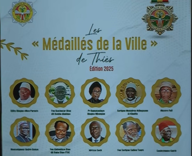 Cérémonie de remise de la médaille de la Ville de Thiès: " Notre objectif est d’honorer les braves hommes et femmes de notre panthéon"( Dr Babacar Diop)