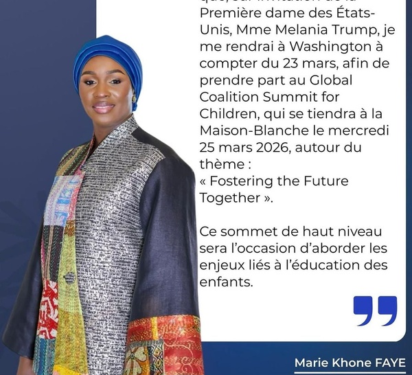 Washington : Marie Khone Faye attendue à la Maison-Blanche pour un sommet mondial sur l’enfance