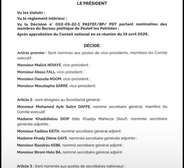 Restructuration de Pastef : Sonko verrouille le Bureau Politique avec ses lieutenants historiques