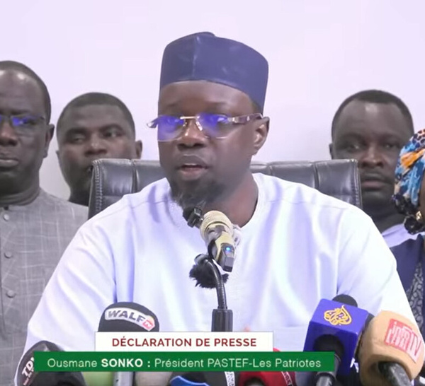 Déclaration de presse d’Ousmane SONKO, Pastef - Les Patriotes