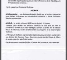 « Les citoyens sénégalais d’ici et de la diaspora convoqués le 25 février prochain pour élire un nouveau président » (décret)