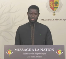 le message à la Nation du Président Diomaye Faye