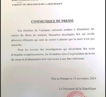 "La mort de Moustapha Ba n'est pas naturelle" (Procureur)