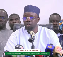 Déclaration de presse d’Ousmane SONKO, Pastef - Les Patriotes